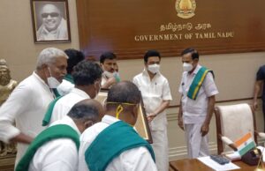 ದಕ್ಷಿಣ ರಾಜ್ಯಗಳ ರೈತ ಮುಖಂಡರಿಂದ ತಮಿಳುನಾಡಿನ ಮುಖ್ಯಮಂತ್ರಿ ಎಂ ಕೆ ಸ್ಟಾಲಿನ್ ಭೇಟಿ