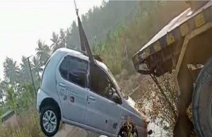 ನಾಲೆಗೆ ಬಿದ್ದ ಕಾರ್: ಹೆಂಡತಿ ಸಾವು, ಗಂಡ ಬಚಾವ್