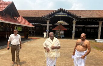 ಕೇರಳದ ಶ್ರೀ ರಾಜರಾಜೇಶ್ವರ ದೇಗುಲಕ್ಕೆ ಮಾಜಿ ಸಿಎಂ ಹೆಚ್.ಡಿ.ಕುಮಾರಸ್ವಾಮಿ ಭೇಟಿ