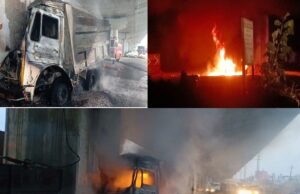 ಹೊತ್ತಿ ಉರಿದ ಲಾರಿ: ಚಾಲಕ ಸಜೀವ ದಹನ