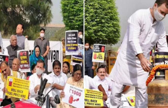 ಇಂಧನ, ಅಡುಗೆ ಅನಿಲ ಬೆಲೆ ಏರಿಕೆ: ಕಾಂಗ್ರೆಸ್ ನಿಂದ ದೇಶಾದ್ಯಂತ ಧರಣಿ