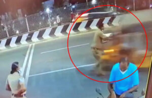 ಆಟೋ ನಿಲ್ಲಿಸದೇ ಸಬ್ಇನ್ಸ್ಪೆಕ್ಟರ್ಗೆ ಡಿಕ್ಕಿ ಹೊಡೆದ ಚಾಲಕ