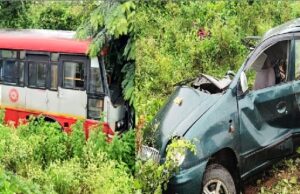 ಕೆಎಸ್’ಆರ್’ಟಿಸಿ ಬಸ್- ಕಾರ್ ನಡುವೆ ಅಪಘಾತ: ಮೂವರ ಸಾವು