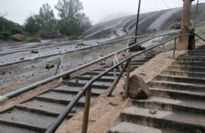 ಶ್ರವಣಬೆಳಗೊಳ ಬೆಟ್ಟದಲ್ಲಿ ತಡೆಗೋಡೆ ಕುಸಿತ