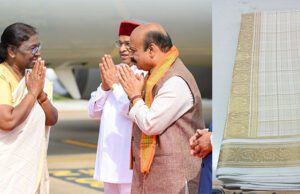 ಮೈಸೂರಿನಲ್ಲೇ ತಯಾರಾದ ರೇಶ್ಮೆ ಸೀರೆಯಲ್ಲಿ ಆಗಮಿಸಿ, ದಸರಾಗೆ ವಿಶೇಷ ಮೆರುಗು ತಂದ ರಾಷ್ಟ್ರಪತಿ ದ್ರೌಪದಿ ಮುರ್ಮು