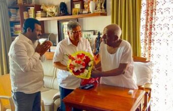 ಮಾಜಿ ಪ್ರಧಾನಿ ಹೆಚ್.ಡಿ.ದೇವೇಗೌಡರನ್ನು ಭೇಟಿ ಮಾಡಿದ ಜಗದೀಶ್ ಶೆಟ್ಟರ್