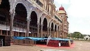 ದಸರಾ ಸಾಂಸ್ಕೃತಿಕ ಕಾರ್ಯಕ್ರಮ: ಅರಮನೆ ಆವರಣದಲ್ಲಿ ಭರದ ಸಿದ್ದತೆ