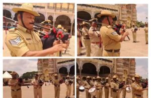 ಮೈಸೂರು: ಕೆಎಸ್ಆ’ರ್’ಪಿ ಪೊಲೀಸ್ ವಾದ್ಯ ವೃಂದ ತಂಡದಿಂದ ತಾಲೀಮು