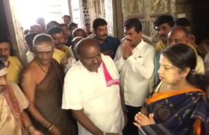 ಸಂಭವನೀಯ ಅಭ್ಯರ್ಥಿಗಳ ಜೊತೆ ಚಾಮುಂಡೇಶ್ವರಿ ತಾಯಿ ದರ್ಶನ ಪಡೆದ ಹೆಚ್’ಡಿಕೆ
