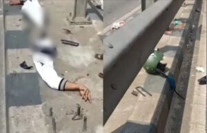 ಡಿವೈಡರ್’ಗೆ ಬೈಕ್ ಡಿಕ್ಕಿ: ಯುವತಿ ಸ್ಥಳದಲ್ಲೇ ಸಾವು, ತುಂಡಾದ ಯುವಕನ ಕೈ