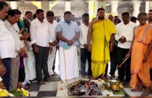 ಶ್ರೀಕಂಠೇಶ್ವರನಿಗೆ ಬೆಳ್ಳಿ ರಥ ನಿರ್ಮಾಣ ಸೇವೆಗೆ ಶಾಸಕ ಹರ್ಷವರ್ಧನ್ ಚಾಲನೆ