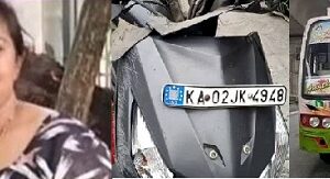 ಖಾಸಗಿ ಬಸ್ ಡಿಕ್ಕಿಯಾಗಿ ಮಹಿಳೆ ಸ್ಥಳದಲ್ಲೇ ಸಾವು