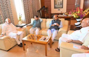 ಹುಬ್ಬಳ್ಳಿ: ಅಮಿತ್ ಶಾ ಭೇಟಿ ಮಾಡುತ್ತಿರುವ ಬಿಜೆಪಿ ನಾಯಕರು, ಬಿಗಿ ಭದ್ರತೆ