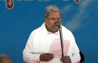 24ನೇ ಮುಖ್ಯಮಂತ್ರಿಯಾಗಿ ಸಿದ್ದರಾಮಯ್ಯ ಪ್ರಮಾಣ ವಚನ ಸ್ವೀಕಾರ