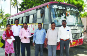 ಪರಿಹಾರದ ಹಣ ನೀಡದ ಹಿನ್ನೆಲೆಯಲ್ಲಿ ಸಾರಿಗೆ ಬಸ್ ಜಪ್ತಿ
