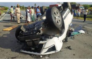 ಫಾರ್ಚುನರ್ ಕಾರು ಮತ್ತು ಲಾರಿ ನಡುವೆ ಅಪಘಾತ: ಇಬ್ಬರು ಸ್ಥಳದಲ್ಲೇ ಸಾವು