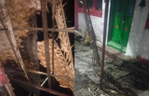 ದೇವಸ್ಥಾನದ ಮುಂಭಾಗ ಹಾಕಿದ್ದ ಚಪ್ಪರಕ್ಕೆ ಕಿಡಿಗೇಡಿಗಳಿಂದ ಬೆಂಕಿ: ದೂರು ದಾಖಲು