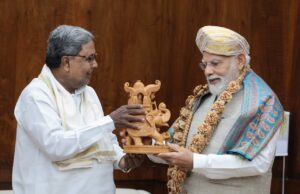 ದೆಹಲಿಯಲ್ಲಿ ಪ್ರಧಾನಿ ನರೇಂದ್ರ ಮೋದಿಯನ್ನು ಭೇಟಿಯಾದ ಸಿಎಂ ಸಿದ್ದರಾಮಯ್ಯ