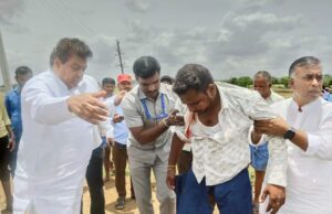 ಗಾಯಾಳುವನ್ನು ಆಸ್ಪತ್ರೆಗೆ ಸಾಗಿಸಿ ಮಾನವೀಯತೆ ಮೆರೆದ ಸಚಿವ ಎಂ ಬಿ ಪಾಟೀಲ್