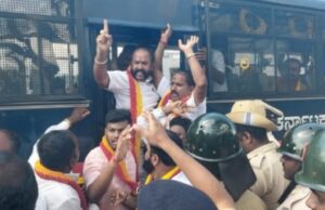 ಕೆಆರ್ಎಸ್ ಮುತ್ತಿಗೆಗೆ ಯತ್ನ:ಕನ್ನಡಪರ ಸಂಘಟನೆ ಮುಖಂಡರ ಬಂಧನ