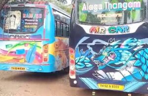 ಕೋಲಾರ: ಒಂದೇ ನಂಬರ್ ನ ಎರಡು ಖಾಸಗಿ ಬಸ್ ಜಪ್ತಿ ಮಾಡಿದ ಆರ್ ಟಿಒ ಅಧಿಕಾರಿಗಳು