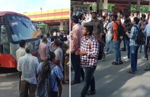 ಬೆಂಗಳೂರಿಗೆ ತೆರಳಲು ಬಸ್ ಇಲ್ಲದೆ ಪ್ರಯಾಣಿಕರ ಪರದಾಟ: ಬಸ್ ತಡೆದು ಪ್ರತಿಭಟನೆ