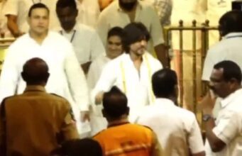 ಸೆ.7 ರಂದು ಜವಾನ್ ಚಿತ್ರ ಬಿಡುಗಡೆ: ತಿರುಪತಿಗೆ ಭೇಟಿ ನೀಡಿದ ಶಾರುಖ್ ಖಾನ್ ನಯನತಾರಾ