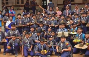 ದಾವಣಗೆರೆ: ಪರಿಸರ ಸ್ನೇಹಿ ಗಣಪ ಮೂರ್ತಿಗಳನ್ನು ತಯಾರಿಸಿದ ಶಾಲಾ ಮಕ್ಕಳು