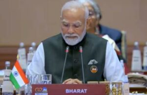 ಜಿ-20 ಸಭೆಯ ನಾಮಫಲಕದಲ್ಲಿ ಇಂಡಿಯಾ ಬದಲು ಭಾರತ ಹೆಸರು ಪ್ರದರ್ಶನ
