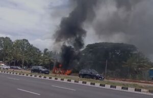 ಮೈ-ಬೆಂ ದಶಪಥ ಹೆದ್ದಾರಿಯಲ್ಲಿ ಹೊತ್ತಿ ಉರಿದ ಕಾರು