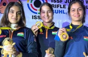 25 ಮೀ ಪಿಸ್ತೂಲ್ ಸ್ಪರ್ಧೆಯಲ್ಲಿ ಚಿನ್ನ ಗೆದ್ದ ಭಾರತ ತಂಡ