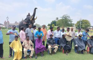ಮೈಸೂರು: ಮಾವುತರು, ಕಾವಾಡಿಗಳು ಮತ್ತು ಮಕ್ಕಳಿಗೆ ಉಚಿತ ಕ್ಷೌರ