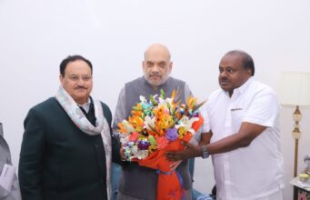 ಕೇಂದ್ರ ಗೃಹ ಸಚಿವ ಅಮಿತ್ ಶಾ, ಬಿಜೆಪಿ ಅಧ್ಯಕ್ಷ ಜೆಪಿ ನಡ್ಡಾ ಅವರೊಂದಿಗೆ ಸುದೀರ್ಘ ಚರ್ಚೆ ನಡೆಸಿದ ಹೆಚ್.ಡಿ.ಕುಮಾರಸ್ವಾಮಿ