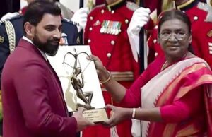 ಭಾರತದ ಅನುಭವಿ ವೇಗದ ಬೌಲರ್ ಮೊಹಮ್ಮದ್ ಶಮಿಗೆ ಅರ್ಜುನ ಪ್ರಶಸ್ತಿ