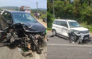 ಬೊಲೆರೋ ಜೀಪ್ – ಕಾರು ಮುಖಾಮುಖಿ ಡಿಕ್ಕಿ: ಮೂವರಿಗೆ ಗಾಯ