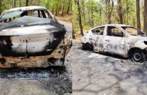 ಚಲಿಸುತ್ತಿದ್ದ ಕಾರಿನಲ್ಲಿ ಏಕಾಏಕಿ ಬೆಂಕಿ: ಪ್ರಯಾಣಿಕರು ಪಾರು