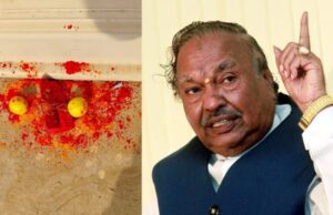 ಕಚೇರಿ ಮುಂದೆ ವಾಮಾಚಾರ: ಆಕ್ರೋಶ ಹೊರಹಾಕಿದ ಕೆ.ಎಸ್ ಈಶ್ವರಪ್ಪ