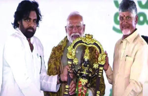 4ನೇ ಬಾರಿ ಆಂಧ್ರ CM ಆಗಿ ಪ್ರಮಾಣವಚನ ಸ್ವೀಕರಿಸಿದ ಚಂದ್ರಬಾಬು ನಾಯ್ಡು:ಮೋದಿ ಭಾಗಿ