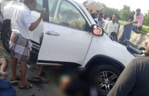 ಲಾರಿ, ಕಾರು ನಡುವೆ ಭೀಕರ ರಸ್ತೆ ಅಪಘಾತ: ಮೂವರು ಸ್ಥಳದಲ್ಲೇ ಸಾವು, ಮೂವರಿಗೆ ಗಂಭೀರ ಗಾಯ