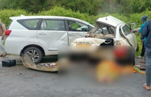 ಶಿವಮೊಗ್ಗ: ಕಾರುಗಳ ಮುಖಾಮುಖಿ ಡಿಕ್ಕಿ- ಮೂವರು ಸಾವು