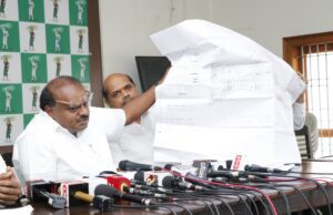 ಮುಖ್ಯಮಂತ್ರಿಗಳ ಕುಟುಂಬದ ವಿರುದ್ಧ ದಾಖಲೆ ಸಮೇತ ಆರೋಪ ಮಾಡಿದ ಕೇಂದ್ರ ಸಚಿವ ಹೆಚ್.ಡಿ.ಕುಮಾರಸ್ವಾಮಿ