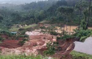 ಸಕಲೇಶಪುರದ ಹಾರ್ಲೇ ಎಸ್ಟೇಟ್ ಬಳಿ ಭೂಕುಸಿತ: ರಸ್ತೆ ಸಮೇತ ಕೊಚ್ಚಿ ಹೋದ ಭೂಮಿ