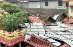 ವ್ಯಾಪಕ ಗಾಳಿಗೆ ಕೃಷ್ಣಮಠದ ಬೃಂದಾವನ ಕಟ್ಟಡದ ಮೇಲ್ಛಾವಣಿಗೆ ಹಾನಿ