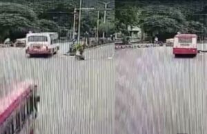 ತುಮಕೂರು: ಕೆಎಸ್ಆರ್ ಟಿಸಿ ಬಸ್ ಅಡಿ ಸಿಲುಕಿ ಬೈಕ್ ಸವಾರ ಸಾವು