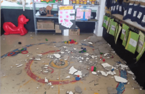 ಕೊಪ್ಪಳ: ಅಂಗನವಾಡಿ ಮೇಲ್ಛಾವಣಿ ಕಾಂಕ್ರಿಟ್ ಬಿದ್ದು 4 ಮಕ್ಕಳಿಗೆ ಗಾಯ