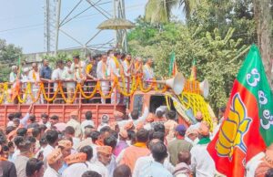 ಶಿಗ್ಗಾವಿ: ಮೆರವಣಿಗೆ ಮೂಲಕ ನಾಮಪತ್ರ ಸಲ್ಲಿಸಿದ ಭರತ್ ಬೊಮ್ಮಾಯಿ