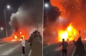 ಇಂಜಿನ್ ಗೆ ಬೆಂಕಿ-ಆಕ್ಸಿಜನ್ ಸಿಲಿಂಡರ್ ಸ್ಫೋಟ: ಪ್ರಾಣಾಪಾಯದಿಂದ ಗರ್ಭಿಣಿ ಪಾರು