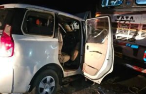 ಕಾರು-ಲಾರಿ ಮುಖಾಮುಖಿ ಡಿಕ್ಕಿ: 6 ಮಂದಿ ಸಾವು, 7 ಜನರಿಗೆ ಗಾಯ