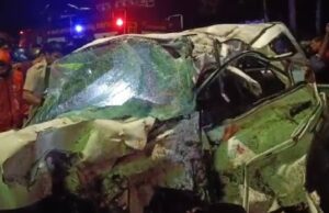 ಕಾರು-ಬಸ್ ನಡುವೆ ಡಿಕ್ಕಿ: ಐವರು ಎಂಬಿಬಿಎಸ್ ವಿದ್ಯಾರ್ಥಿಗಳು ಸಾವು