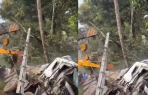 ಸಿಮೆಂಟ್ ಲಾರಿ ಪಲ್ಟಿಯಾಗಿ ನಾಲ್ವರು ಶಾಲಾ ವಿದ್ಯಾರ್ಥಿನಿಯರು ಸಾವು